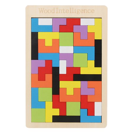 Wooden Blocks Puzzle Brain Teasers Toy Tangram Jigsaw Intelligence ...