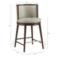 thumbnail image 3 of Evalyn Modern Wood Upholstered Counter Stool in Stone - Set of 2, 3 of 8