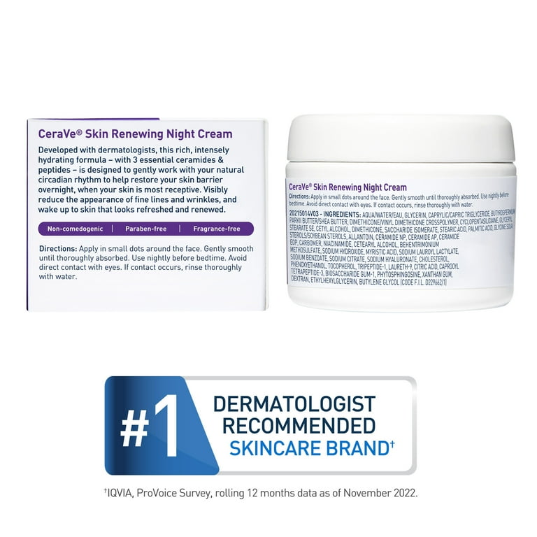 cerave night cream 2個 CeraVe Skin Renewing Night Cream 1.7 oz (Pack of 2
