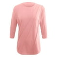 thumbnail image 3 of 3/4 Length Sleeve Shirts for Women New Summer Clothing Top Fashion Solid Color T-Shirts Women's Loose Blouses Pullover Tops Plus Size, 3 of 4