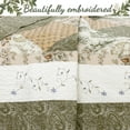 thumbnail image 4 of Cozy Line Grace Sage Real Floral Patchwork 100% Cotton Quilt Set, Twin Set, 4 of 6