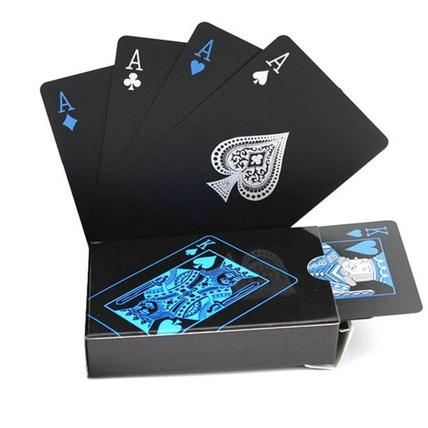 54 pièces cartes à jouer en plastique PVC étanche tours de magie Bar fête  KTV jeu de cartes de nuit cartes à jouer noires 
