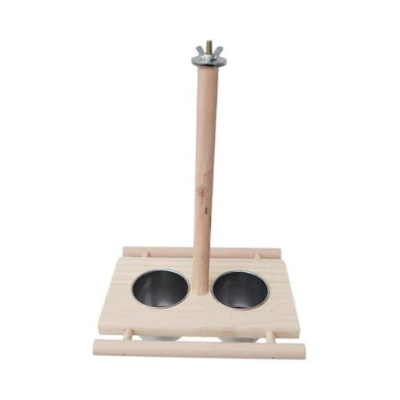 GROWTH TANK Bird Feeding Dish Cups Seed Cup with Wooden Platform Parrot Supplies Cage Water