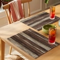 thumbnail image 4 of Brown Wooden Placemats Set of 6 Vintage Farmhouse Retro Art Place Mats Indoor Wipeable Table Mats Washable Cloth Dining Table Placemats for Kitchen Holiday Party Home Decor 13x19 Inch, 4 of 9