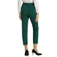 thumbnail image 3 of INSPIRE CHIC Women's High Waist Elastic Back Ankle Length WorkPants M Dark Green, 3 of 6