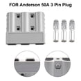 thumbnail image 2 of Mosiee 50A Plug For Anderson Style 50A 3Pin Plug For Dc/Dc Charger And Dc/Dc Wiring Copper Awg Terminal Kit Electrical Equipment Plug, 2 of 9