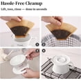 thumbnail image 5 of Pour Over Coffee Maker, Non-Electric Pour Over Coffee Dripper with Open Base Design, Manual Brew Maker, Single Cups Porcelain Slow Brewing Accessories for Gifts, White, 5 of 7