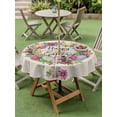 thumbnail image 3 of Spring Floral Outdoor Tablecloth - 54 Inch Round Dining Table Cover, Watercolor Easter Eggs Wreath Plants Beige Waterproof Outdoor Table Cloth with Umbrella Hole & Zipper for Picnic/Patio/Party, 3 of 7