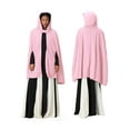 thumbnail image 2 of nvzhuang Women's Winter Hooded Cape Coats Button Loose Fit Simple Solid Warm Cloaks Short Cape Jackets Outwears, 2 of 8