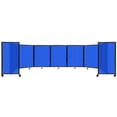 thumbnail image 1 of Versare Polycarbonate Room Divider 360 Portable Wall Partition | Freestanding Office Dividers | Locking Wheels | Privacy Screen Panels - 19'6" x 4' Blue Thermoplastic Polymer, 1 of 5