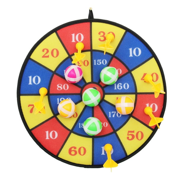 1 juego de tablero de dardos flocado con 4 piezas de dardos Juego de ocio Juego de tablero de dardos Juegos de mesa Niños Adultos Juguete de regalo para oficina Hogar al aire libre (6 piezas de bolas