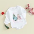 thumbnail image 3 of Gupgi Baby Girl Christmas Tree Romper 0-18M Long Sleeve Rabbit Print Jumpsuits, 3 of 7