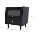 thumbnail image 3 of Black/White/Log Bedside Cabinet 2-Tier Bedside Cabinet Nightstand Bedside Table Bedroom for Living Room, Office, Bedroom 17.1*15.7*18.9in, 3 of 25