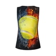thumbnail image 5 of Picia Tennis Ball In Fire And Water Pattern Women's Workout Tank Top,Breathable Activewear,Slim Fit Athletic Top,Versatile Workout Moisture-wicking top-Small, 5 of 9