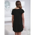 thumbnail image 4 of FEREMO Womens Nightgowns Pleated Soft Nightshirt Short Sleeve Knee Length Loose Sleepwear, 4 of 6