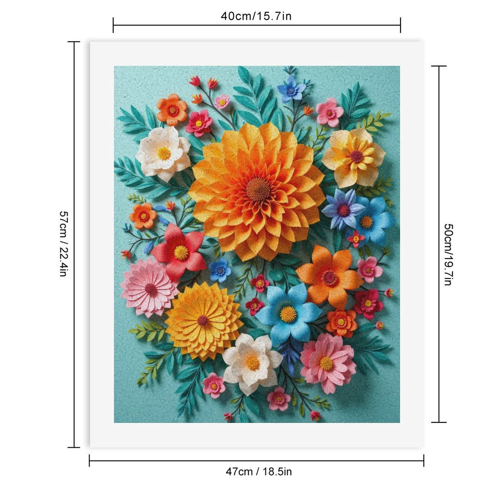 Paint By Numbers Kit for Adults Beginner - Paper Floral Art Design Bouquet DIY Canvas Painting Kits for Adults, Frameless Paint By Number for Adults for Home Wall Decor 16x20 Inch