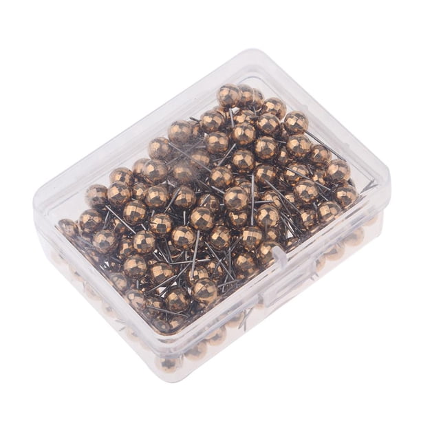 Tachuelas de mapa de diseño único, alfileres, tachuelas decorativas con caja, cabeza redonda de plástico para fútbol, punta de acero, 200 unidades, pa Oro Baoblaze Pasadores de empuje