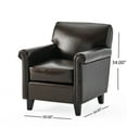 thumbnail image 3 of Noble House Franklin Classic Brown Bonded Leather Club Chair, 3 of 10