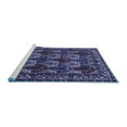 thumbnail image 2 of Ahgly Company Machine Washable Indoor Square Persian Blue Traditional Area Rugs, 5' Square, 2 of 4