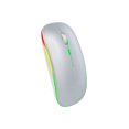thumbnail image 1 of 2.4G Portable RGB Color Light Mute Wireless Bluetooth-compatible Mouse PC/Laptop Accessory - Silver, 1 of 5