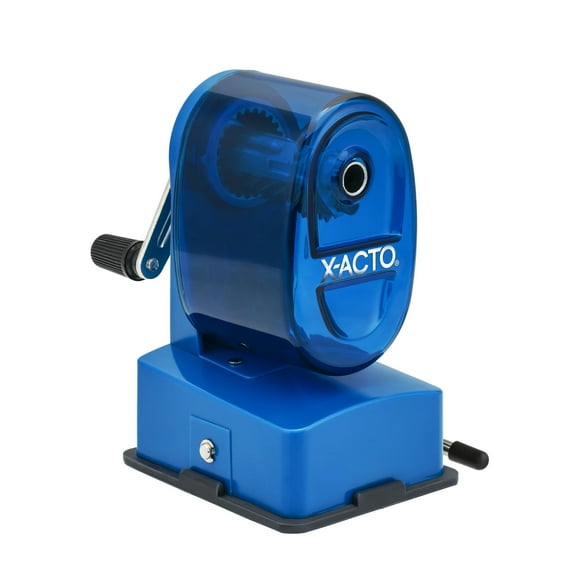 X-ACTO Bulldog Vacuum Mount, Single Hole Manual Pencil Sharpener, Blue, 1 Count