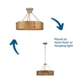 thumbnail image 4 of Progress Lighting, Lusail Collection, 4-Light Pendant, Soft Gold, Vintage Textured Shade., 4 of 16