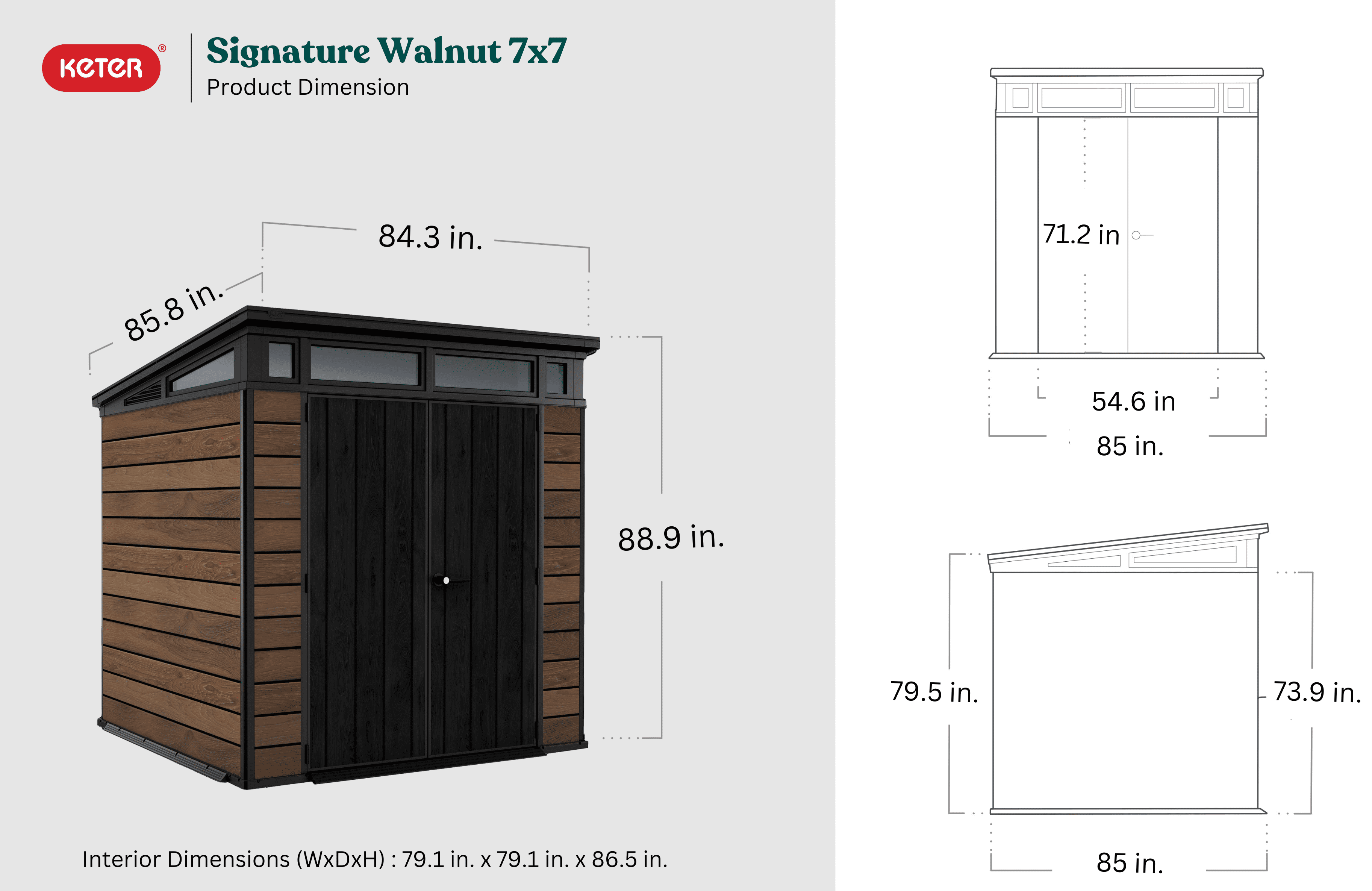 Keter Signature 7x7 ft. Durable Resin Outdoor Storage Shed With
