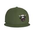 thumbnail image 3 of ZICANCN Cartoon Cow Baseball Caps, Trucker Hats for Men And Women, Adjustable Breathable Flat Caps, Moss Green, 3 of 6