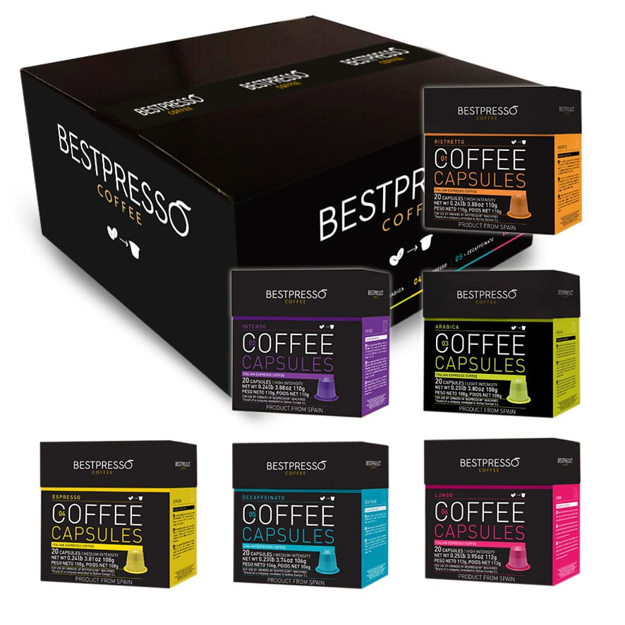 Nespresso Compatible Gourmet Coffee Capsules 120 Pod Variety Pack for Original Line... by Bestpresso
