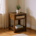 thumbnail image 2 of Homy Casa Rattan Front Accent Cabinet with Storage Shelf for Living Room Corner Decor, Brown, 2 of 8