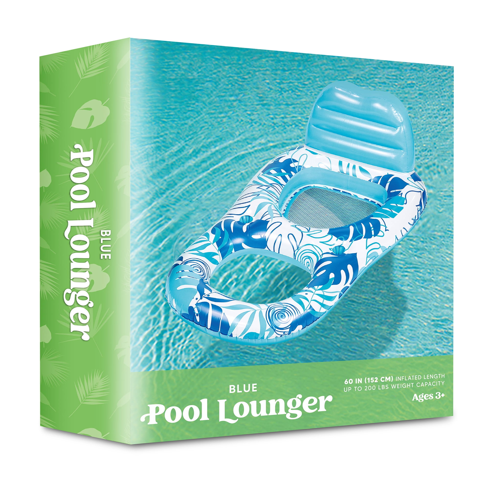 Syncfun Pool Lounge Float Adult, Inflatable Pool Floats Lounger Raft Floaties Water Floating Recliner Chair with Cup Holders Foot Rest Swimming Pool Floaty