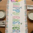 thumbnail image 5 of Table Runners 70 Inches Long Dress Scarves, Easter Farmhouse Coffee/Dining/Kitchen Table Decor, Holiday Table Runner, Rustic Gnomes Duck Floral Colorful Eggs Wooden Grain 13x70 Inch, 5 of 9