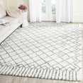thumbnail image 6 of Safavieh  Handmade Casablanca Shag Santina Tribal Wool Rug Ivory/Grey 8' x 10' 8' x 10' Indoor Living Room, Bedroom, Dining Room Grey, 6 of 7