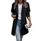 thumbnail image 1 of Ropa de Abrigo para Mujer, Moda de Otoño, Informal, Cortavientos con Botones, Ropa de Invierno con Bolsillos Negro XXL, 1 of 6