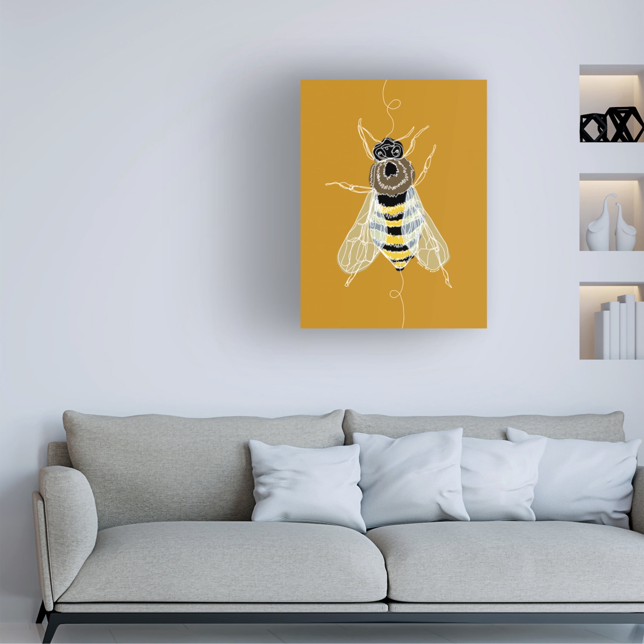 Canvas Wall Art - Cherie Roe Dirksen 'Honey Bee' Wall Art for Living Room, Bedroom, or Office Décor by Trademark Fine Art - 24 x 32 Inches