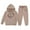 Khaki, variant on Girls Outfit Set Cartoon Print Long Sleeve Hoodie Trousers Children Loose Cozy Soft Casual Autumn Outfits
