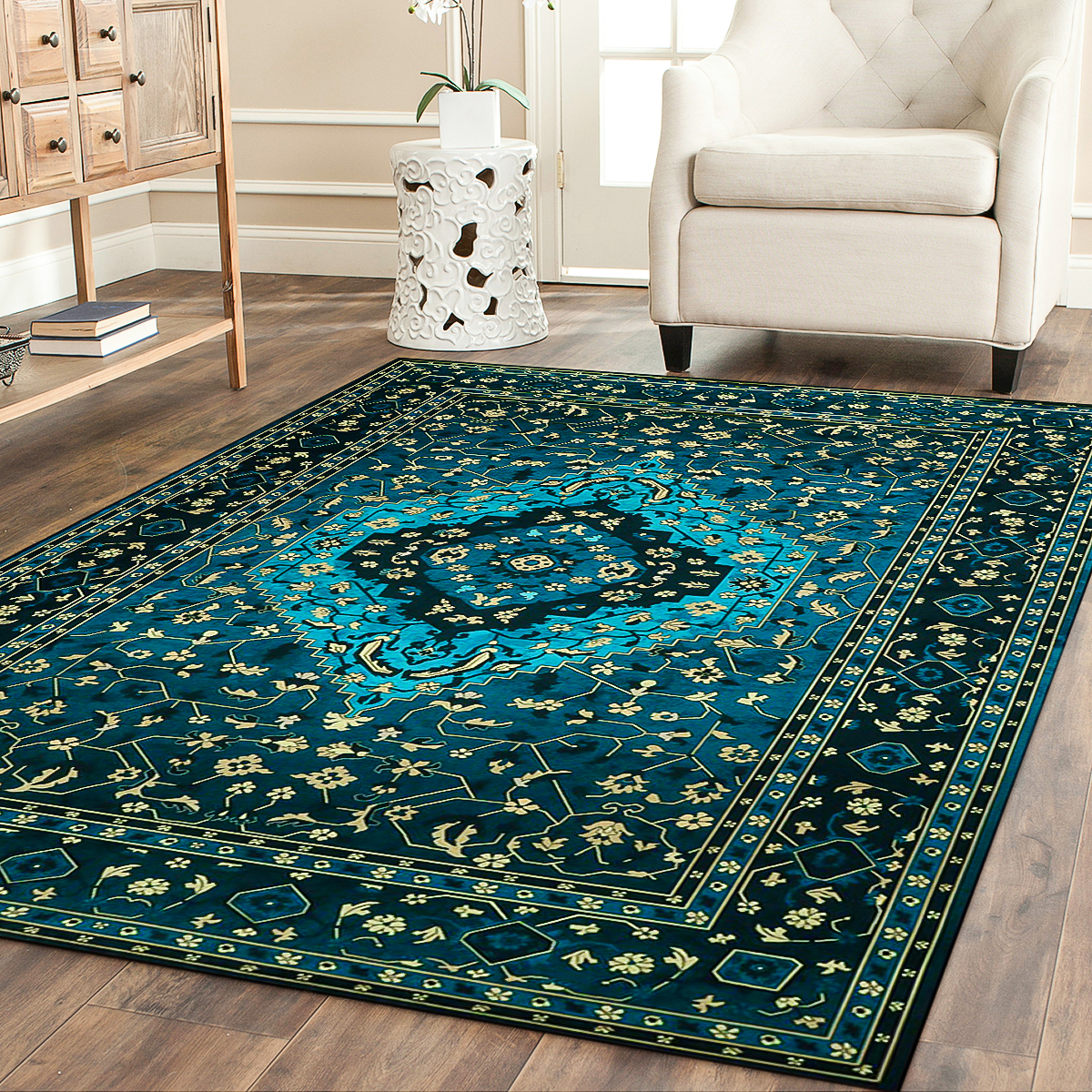 Snailhome Area Rugs for Room, Foldable Non-Slip Carpet Floor Mat