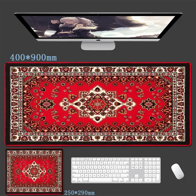 Alfombrilla de ratón persa grande Xxl, alfombra grande para oficina, alfombrillas para ratón, alfombra para Gamer, accesorios de escritorio, alfombrillas para mesa de ordenador