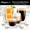 thumbnail image 4 of MAGMALIFE Vasos de Cristal de Doble Pared de 240 ml (8.11 Onzas). Vidrio De Doble Fondo, Set de 4 pzas, Ideales Para Capuchino, Té Helado, Vino o Jugo. Conservan la Temperatura de Bebidas Frías., 4 of 8