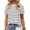 Pink, variant on Langwyqu Summer Short Sleeve Stripe T Shirt Women Casual Round Neck Tops