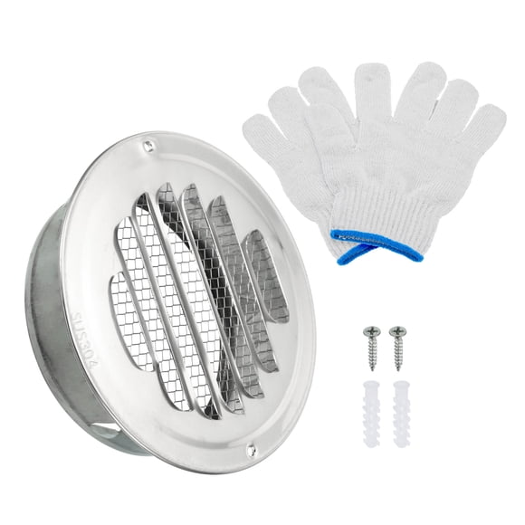 Ventiladores de Soffit Redondos Uxcell de 4.5", Cubierta de Ventilación de Malla de Louver de Acero Inoxidable para Cocina y Baño