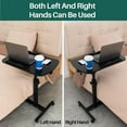 thumbnail image 5 of Adjustable Overbed Table with Wheels, Rolling Laptop Desk for Bed, Sofa, or Hospital Use, Black, 5 of 16