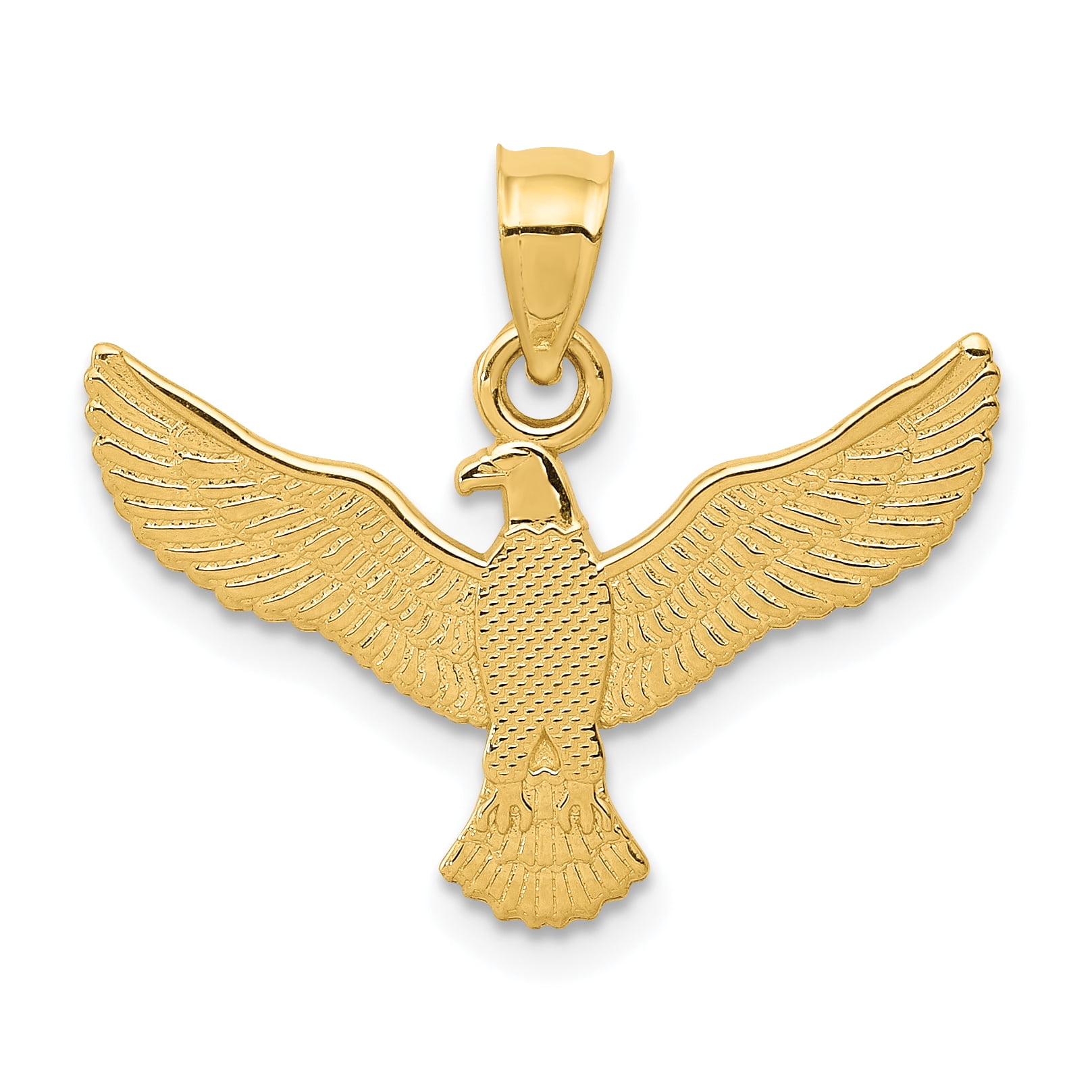 14k Yellow Gold Eagle Pendant Charm Necklace Bird Man Fine Qty