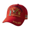 thumbnail image 3 of USA 250th Anniversary Hat, Bald Eagle Printed Commemorative Hat, Adjustable Patriotic Washed Baseball Cap for Men Women, Commemorative Celebration Tribute Cap, Red, 3 of 5