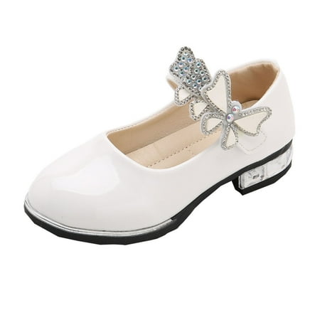 

XINSHIDE Shoes Kids Sandals Bling Toddler Shoes Princess Mary Non-Slip Bow Girls Baby Shoes Baby Casual Shoes