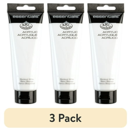 (3 pack) Royal & Langnickel Essentials 120ml Blockout White Acrylic Artist Paint