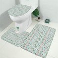 thumbnail image 2 of Light Blue Christmas Tree Pattern Bathroom Rugs Sets 3 Piece,Toilet Cover Set,Absorbent Non Slip Bathroom Mats Sets with U-Shaped Contour Rug Toilet Rug Set, 2 of 5