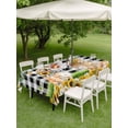 thumbnail image 4 of Outdoor Tablecloth with Umbrella Hole for Patio/Picnic/Party/Camping, Cute Puppy Sunflowers Waterproof Table Cloth Rectangle Table Cover Washable, Farmhouse Eucalyptus Black White (52"x 70"), 4 of 8