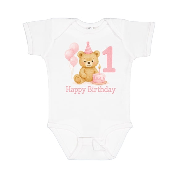 Inktastic Cute Teddy Bear 1st Birthday Party Boys or Girls Baby Bodysuit
