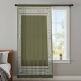 thumbnail image 4 of Olive Green Greek Key Sheer Curtains 45 Inches Long, Geometric Greece Ancient Farmhouse Geo Light Filering Curtains, Breathable Simi Curtain Privacy Drapes for Kitchen Bathroom Small Window Treatment, 4 of 9